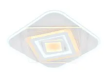 Люстра потолочная LED с пультом FA799 Ambrella light белая на 1 лампа, основание белое в стиле хай-тек с пультом квадраты